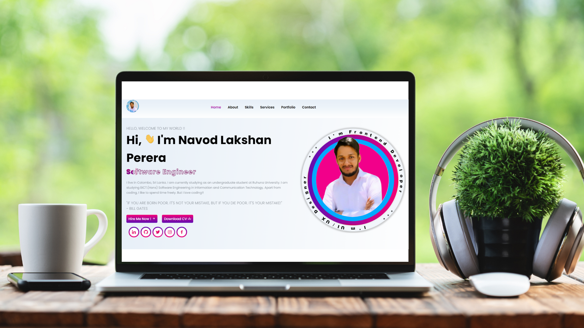 Navod Lakshan Personal Portfolio Website Preview